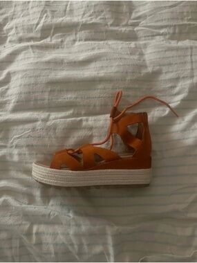 Women's sorel Orange Lace-Up espadrille Platform Sandal
